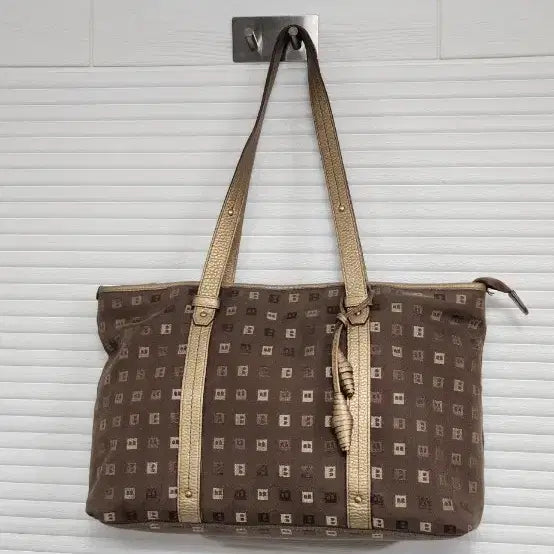 [BUNJANG] Bally Logo Pattern Fabric Shoulder Bag / 발리 로고패턴 패브릭 숄더백