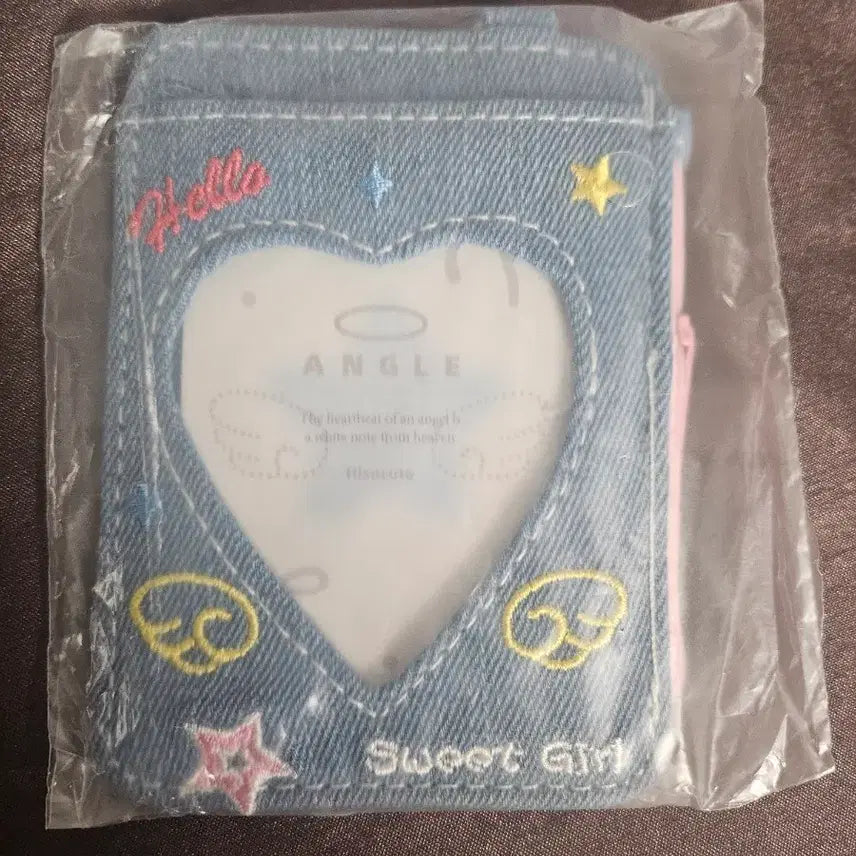 [BUNJANG] Denim Heart Photocard Holder Keychain / 데님 하트 포카홀더 포토카드 홀더 키링