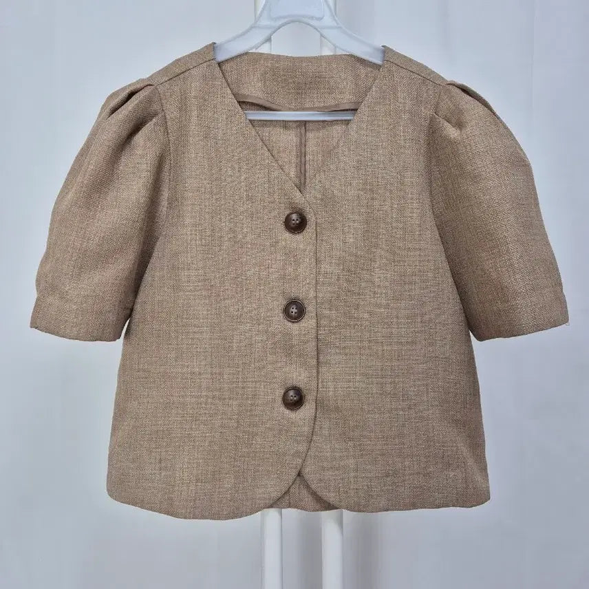 [BUNJANG] 8 Seconds Beige Puff Sleeve Blouse / 8쎄컨즈 베이지색 퍼프 소매 블라우스