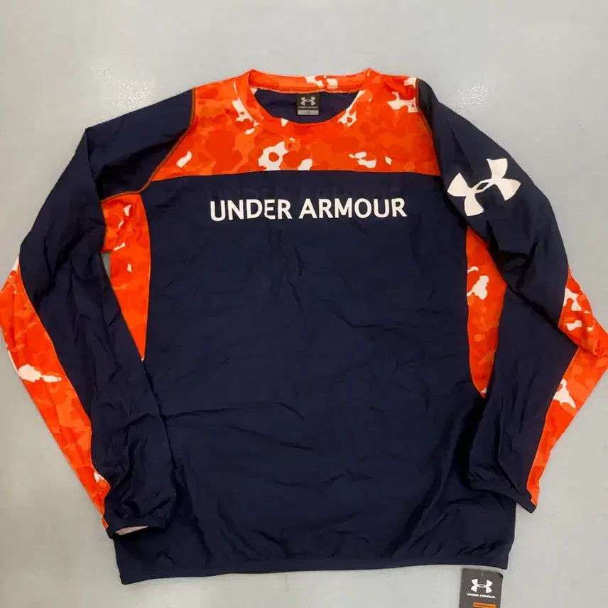 [BUNJANG] Under Armour Men's Camouflage Pattern Piste Top - Navy/Orange / 언더아머  피스테톱