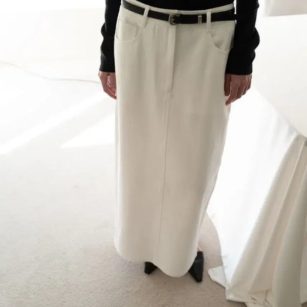 [BUNJANG] Le 917 September Claire Straight Twill Skirt / 르917 르셉템버 CLAIRE STRAIGHT TWILL SKIRT
