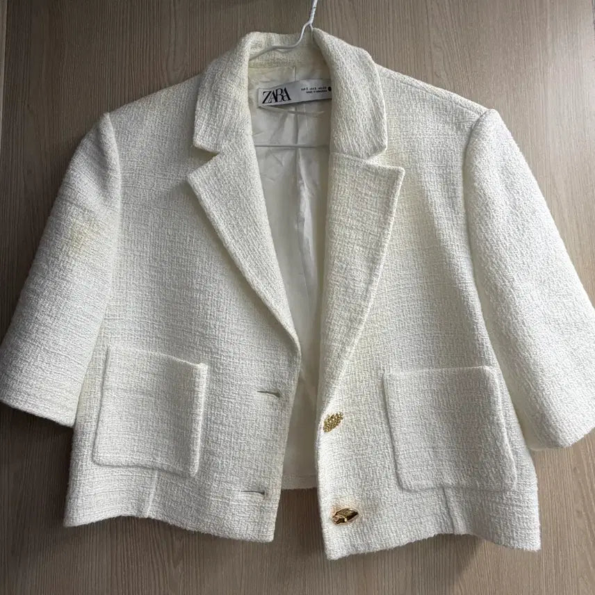 [BUNJANG] Zara Short Sleeve Tweed Jacket / 자라 반팔 트위드 자켓