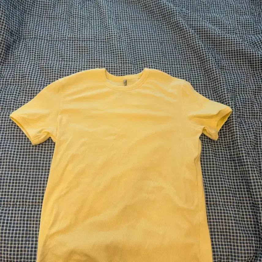 [BUNJANG] Noir Cotton Ribbed Slim Fit Half T-Shirt Size 50 / 노이어 코튼 리브드 슬림핏 하프 티셔츠 50