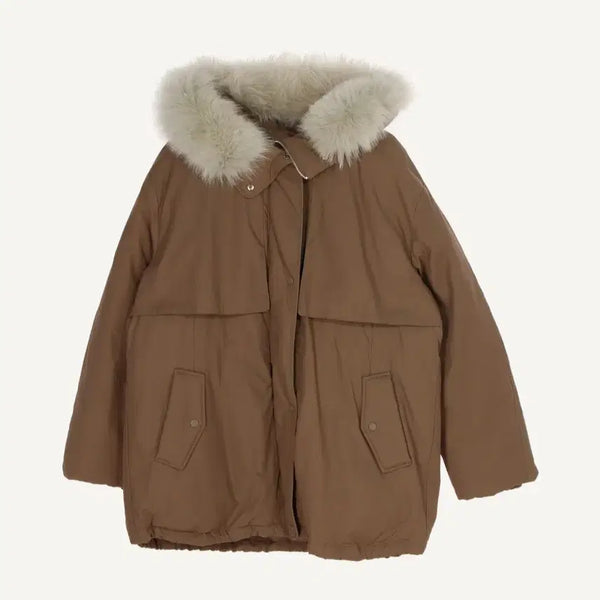 [BUNJANG] Kenneth Lady Hooded Fur Trimmed Parka Padding - Size 66 / 케네스레이디 야상패딩 새재품 66