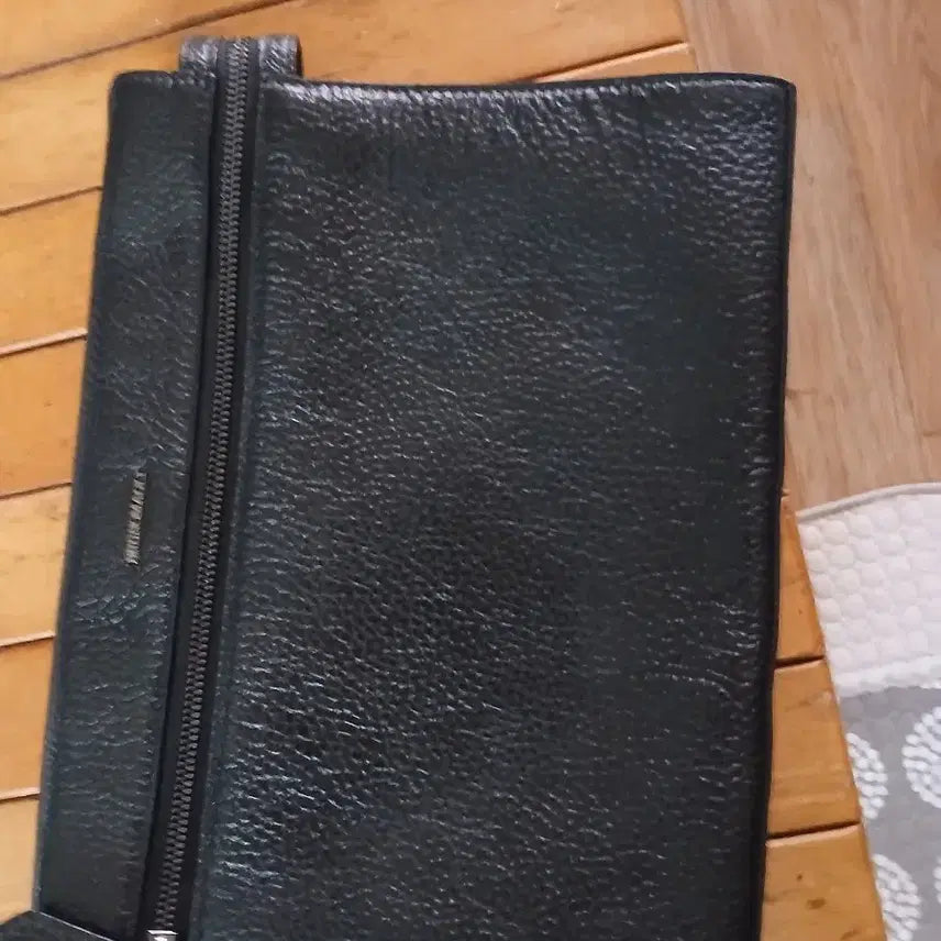 [BUNJANG] Black Genuine Leather Tote Bag / 블랙 천연가죽