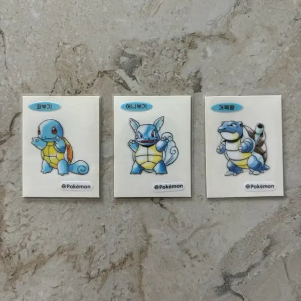 [BUNJANG] Pokemon 30th Anniversary Gen 1 Squirtle Evolution Bundle Set / 포켓몬 띠부씰 꼬부기 어니부기 거북왕 30주년 1세대 (일괄)