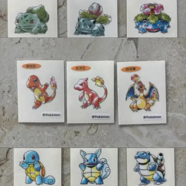 [BUNJANG] Pokemon 30th Anniversary 1st Generation Stickers (Bundle Set) / 포켓몬 띠부씰 이상해꽃 리자몽 거북왕 30주년 1세대 (일괄)