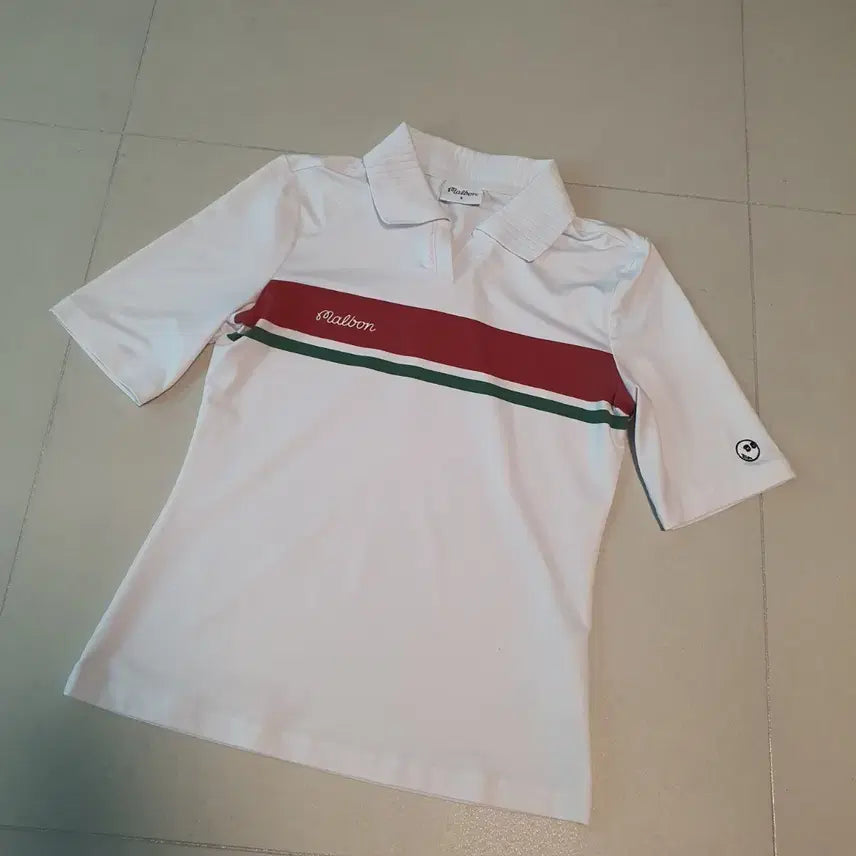 [BUNJANG] Malbon Golf Women's Short-Sleeve Polo Shirt White S / 말본 골프 여성 반팔 카라티 흰색 S