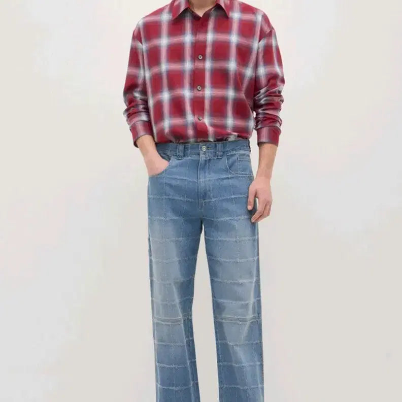 [BUNJANG] System Homme Ombre Check Shirt / 시스템옴므 옴브레 체크 셔츠 95