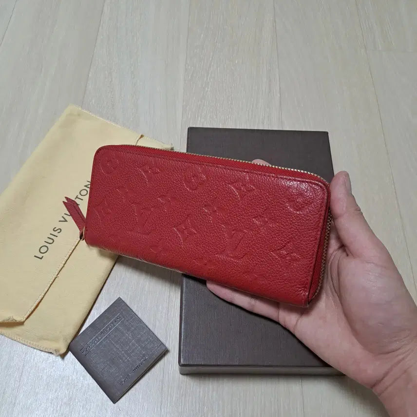 [BUNJANG] Louis Vuitton Monogram Empreinte Clemence Long Wallet Red / [100%/정품] 루이비통 앙프렝뜨 클레망스 장지갑 레드
