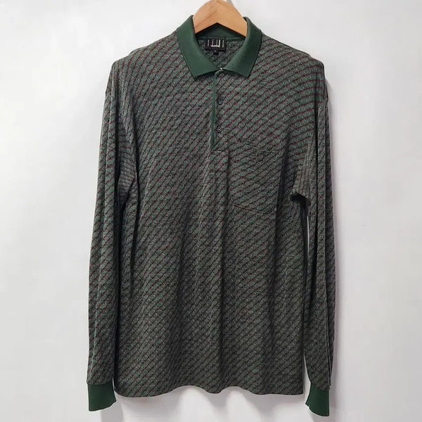 [BUNJANG] Dunhill 100% Wool Long Sleeve Polo Shirt Men's L / [정품] 던힐 100% 울 긴팔 카라 티셔츠 남성 L