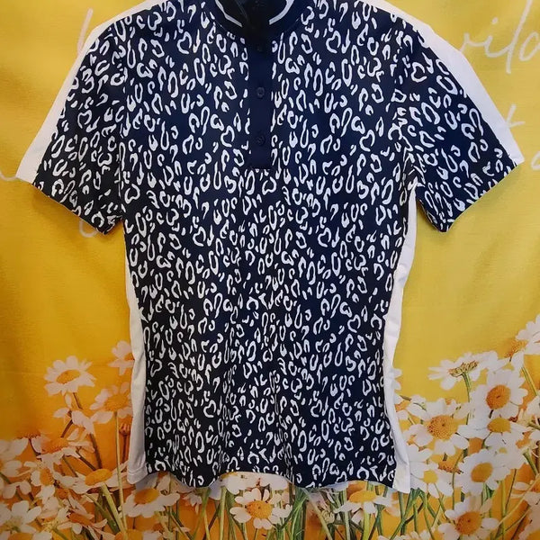 [BUNJANG] J.LINDEBERG Women's Leopard Pattern Short-Sleeve Polo Shirt / J.LINDEBERG  반팔 폴로 셔츠 S