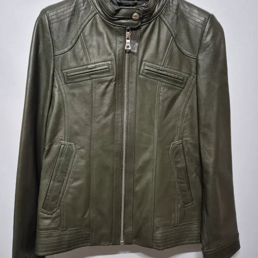 [BUNJANG] GABBA Women's Genuine Leather Rider Jacket Olive Size 66 / GABBA 여성 양가죽 라이더 자켓 66