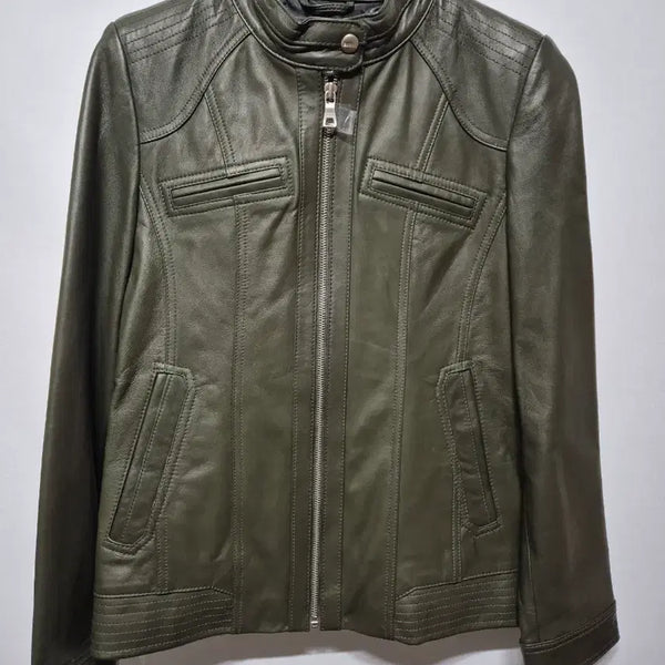 [BUNJANG] GABBA Women's Genuine Leather Rider Jacket Olive Size 66 / GABBA 여성 양가죽 라이더 자켓 66