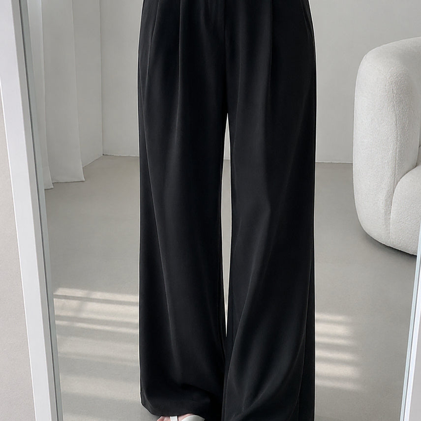 [BUNJANG] Summer Wide Slacks - Black / 새상품) 오염 불량 여름 슬랙스