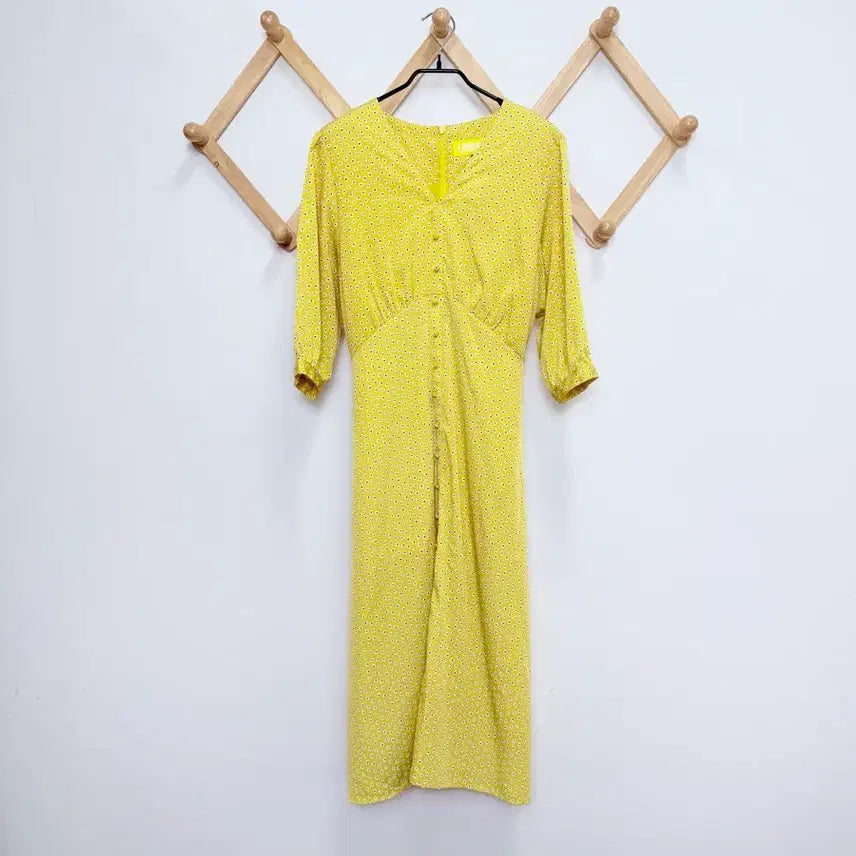[BUNJANG] Lookast V-Neck Puff Long Dress / 룩캐스트 브이넥 퍼프 롱원피스