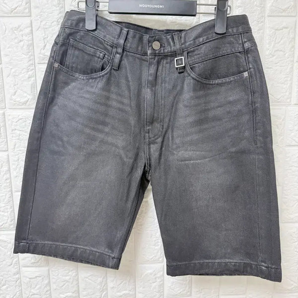 [BUNJANG] Woo Youngmi Black Coated Denim Shorts / 우영미  블랙 코팅 데님 쇼츠(4장일괄 구매시 이상품 드립니다)