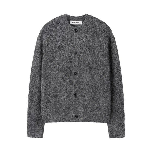 [BUNJANG] Tonywack Wool Mohair Ribbed Mesh Cardigan Melange Grey XL / (XL) 토니웩 울 모헤어 립드 메쉬 가디건 멜란지 그레이