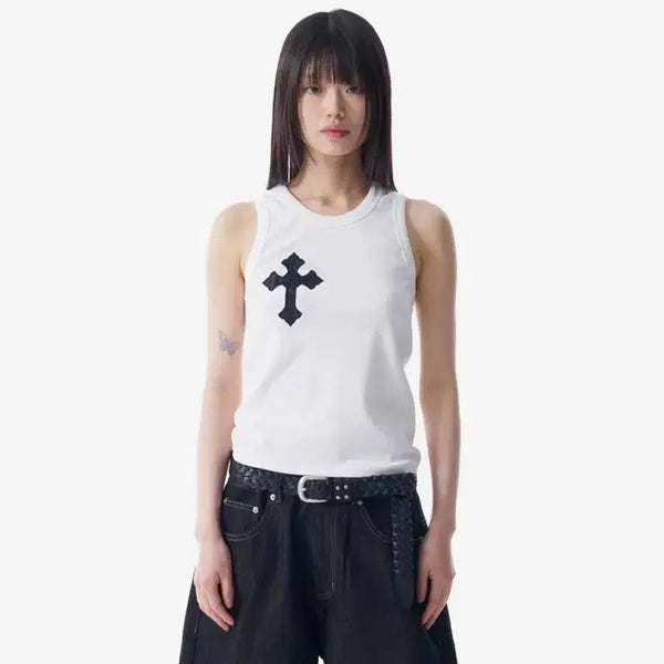 [BUNJANG] AKM CROS2 Sleeveless T-Shirt White / 아캄 AKM CROS2 Sleeveless (White)