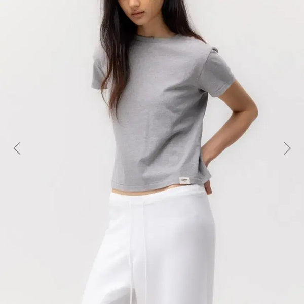 [BUNJANG] GLOWNY Classic Crop T-Shirt Grey S / 핏예술 글로니 GLOWNY 클래식 크롭 반팔티 그레이 S