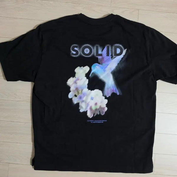 [BUNJANG] Solid Homme Hummingbird Short Sleeve T-Shirt Size 46 / [46] 솔리드옴므 허밍버드 반팔