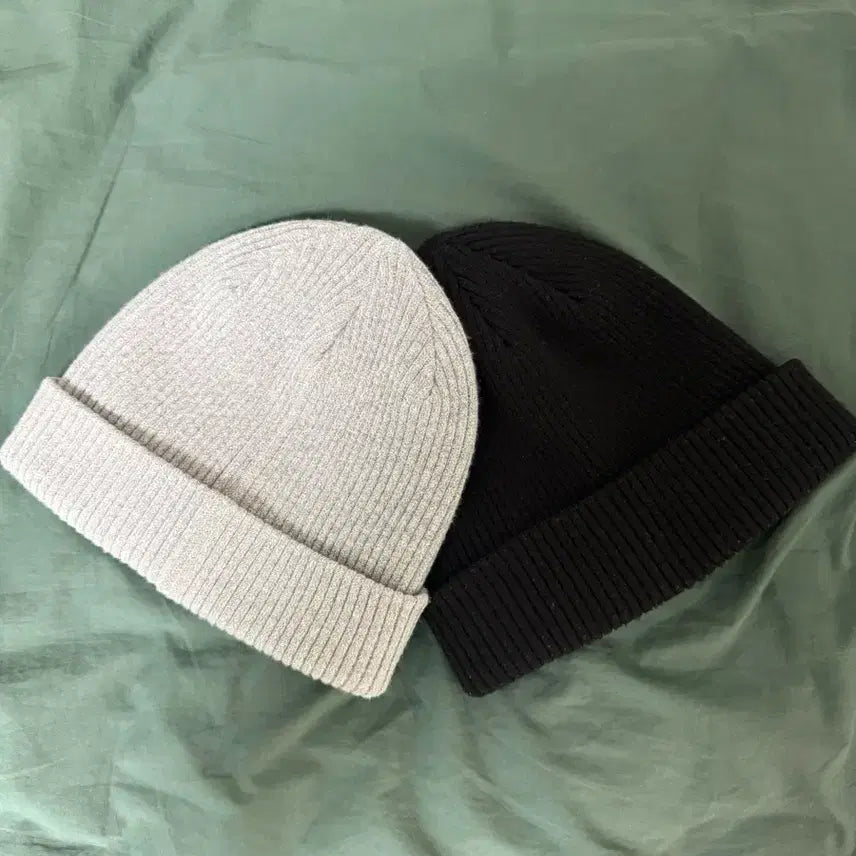 [BUNJANG] Flareup Beanie (Black/Gray) - Set of 2 / 비니 블랙/그레이