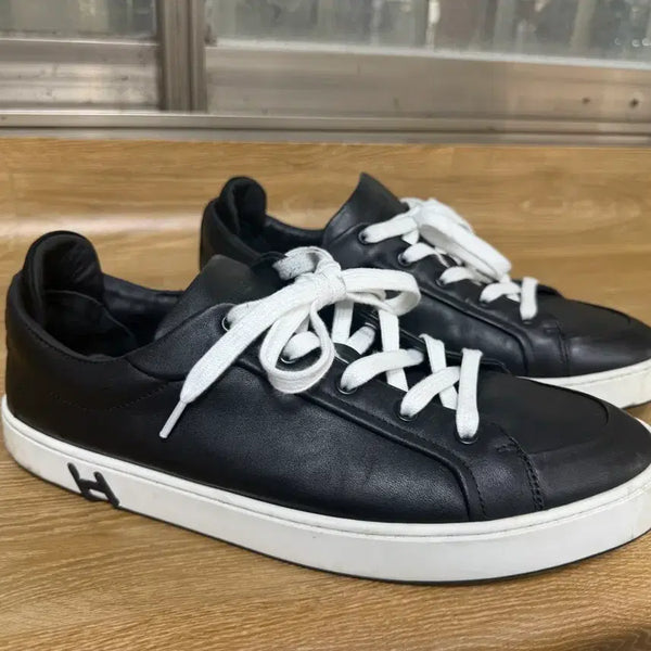 [BUNJANG] Hermes Leather Black Sneakers Size 44 / HERMES 에르메스  레더 블랙 가죽 스니커즈 44 사이즈 280