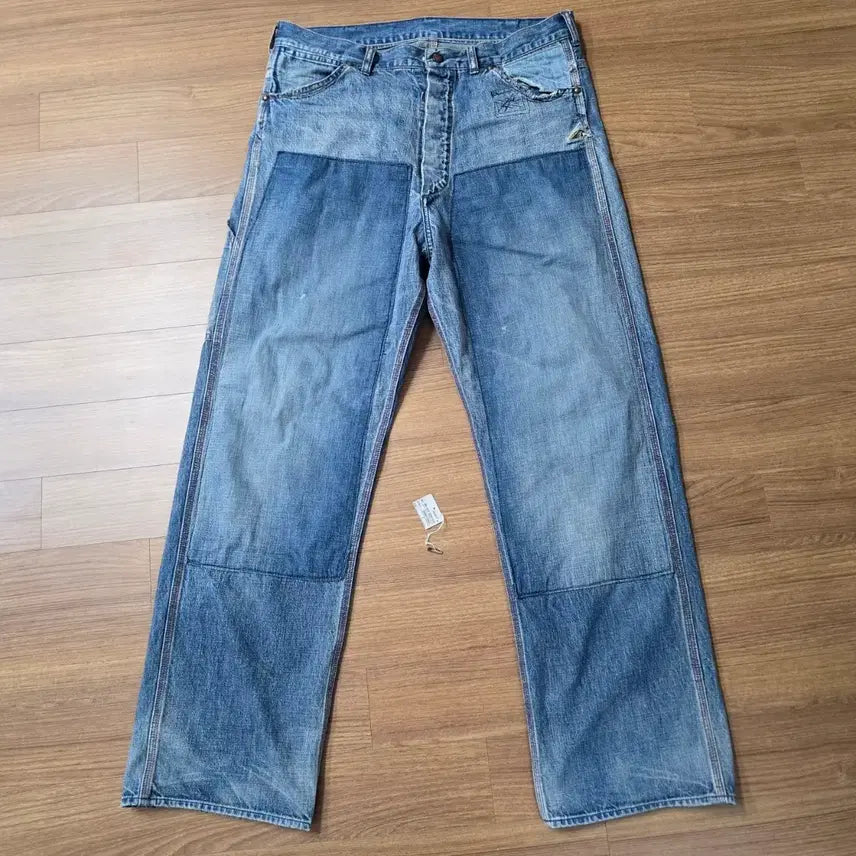 [BUNJANG] Saint Michael Denim Painting Pants Blue / (S) 세인트미카엘 데님 페인팅 팬츠 블루