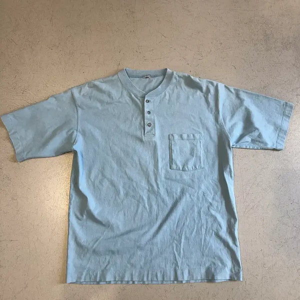 [BUNJANG] Journals standard Button Detail Short Sleeve T-Shirt / 저널스탠다드 단추디테일 반팔 티셔츠
