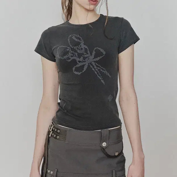 [BUNJANG] Pain Or Pleasure Graphic Tee Charcoal / 페인오어플레져 그래픽 티