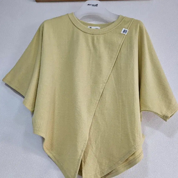 [BUNJANG] Mustard Color Block T-Shirt / 머스타드 절개티셔츠