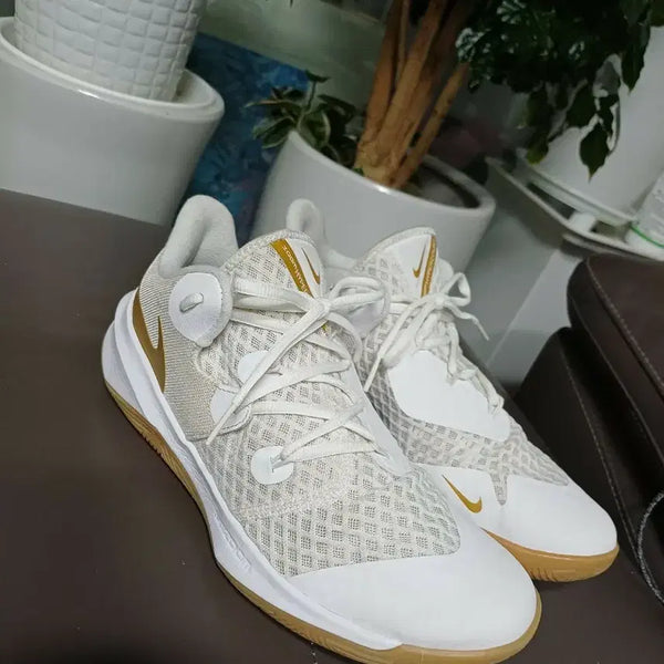 [BUNJANG] Nike Tennis Basketball Shoes White Gold 275mm / 나이키 테니스 농구화 흰색 금색 275