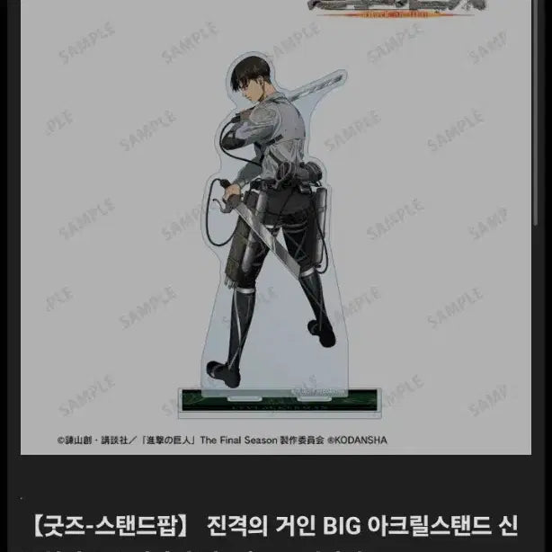[BUNJANG] Attack on Titan Levi Ackerman Warrior's Back View Ver. Big Acrylic Stand / [미개봉] 진격의 거인 BIG 아크릴스탠드 전사의 뒷모습 리바이 아크릴