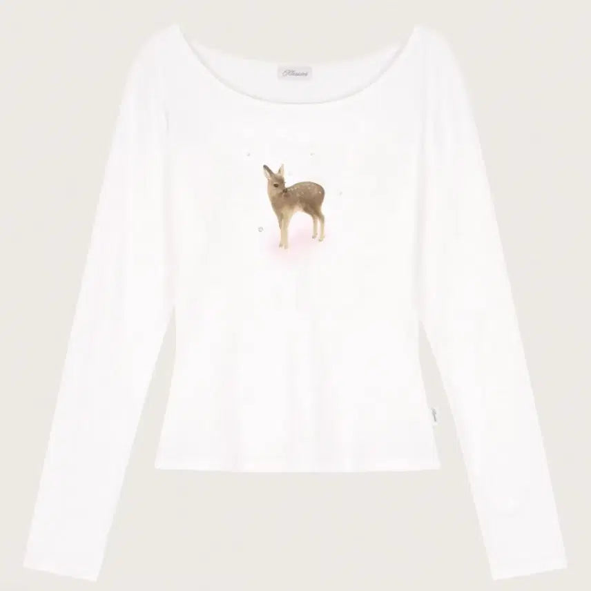 [BUNJANG] Glacier Dear Bambi Sparkle Top White / 클리시어 Dear bambi sparkle top, White