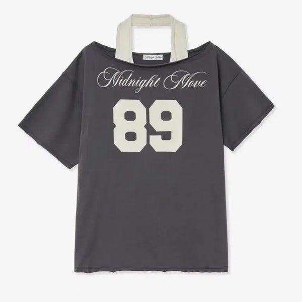[BUNJANG] Midnight Move 89 Printing Halter T-Shirt / 미드나잇무브 set 89 티셔츠 홀터티셔츠