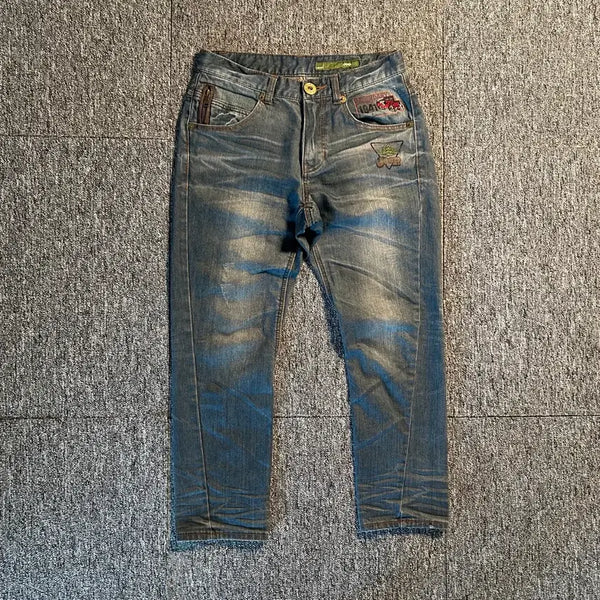[BUNJANG] Jeep Vintage Washed Patch Denim Pants / Jeep 빈티지 워싱 패치 데님 팬츠