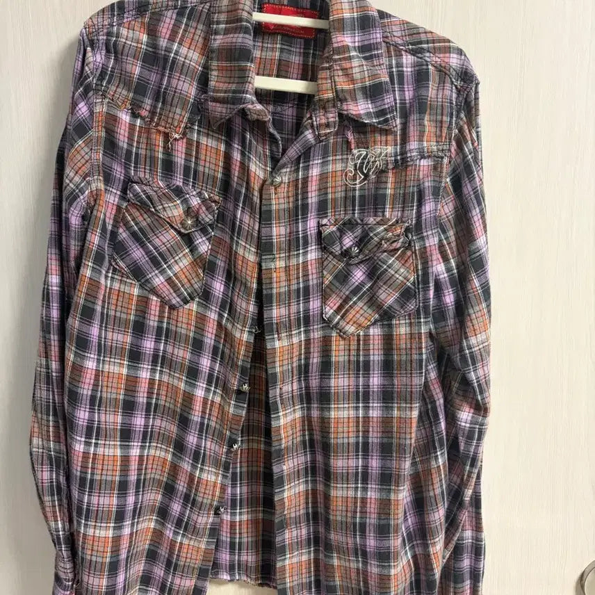 [BUNJANG] Indian Motorcycle Concho Check Shirt Purple / 인디언모터사이클 콘초 체크 셔츠 퍼플