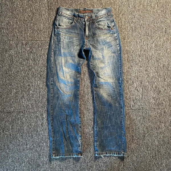 [BUNJANG] T2X JEANS Japan Vintage Washed Embroidered Denim Pants / T2X JEANS jpn 빈티지 워싱 자수 데님 팬츠
