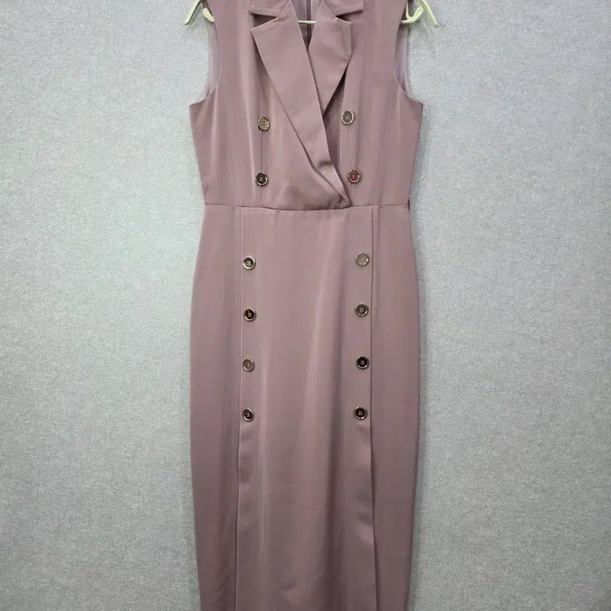 [BUNJANG] Silk Linen Blend Double-Breasted Sleeveless Dress / 실크 린넨 혼방 더블브레스티드 원피스
