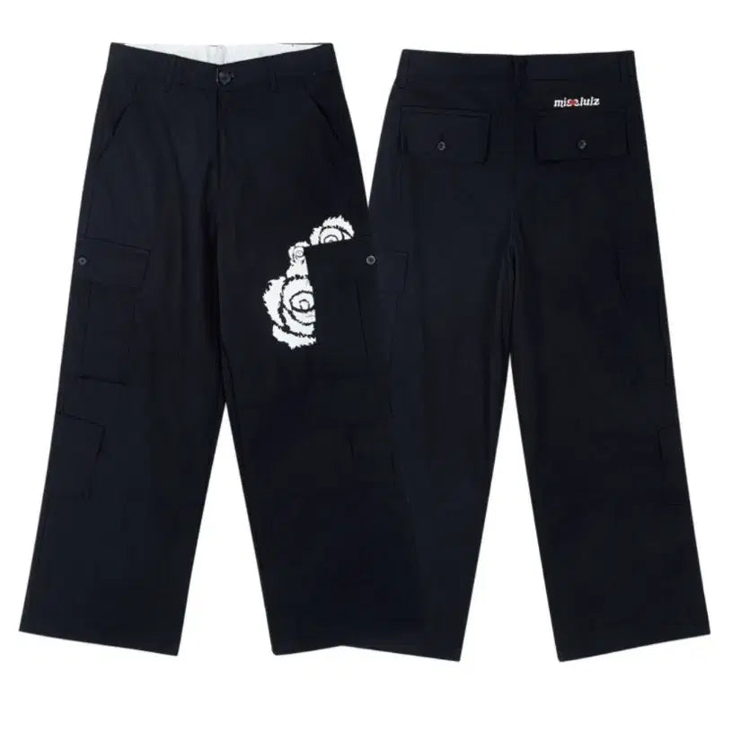 [BUNJANG] Miss Rulz Fire Rose Pants Black L / 미스룰즈 파이어 로즈 팬츠 블랙 L