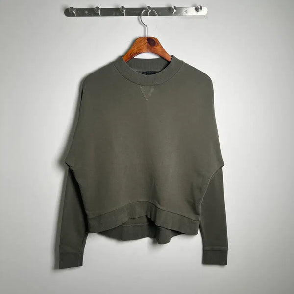 [BUNJANG] COS Khaki Cropped Sweatshirt S / COS 코스 카키 크롭 맨투맨 S