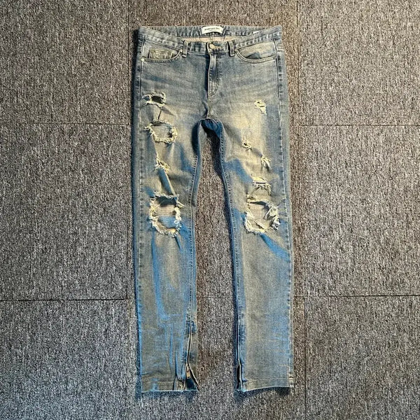 [BUNJANG] Andersson Bell Side Zip Distressed Denim Pants / 앤더슨벨 사이드집업 데미지 데님 팬츠
