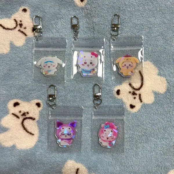 [BUNJANG] Chiikawa Sanrio Characters Glitter Acrylic Keyring / 글리터 치이카와 산리오 캐릭터 아크릴 키링