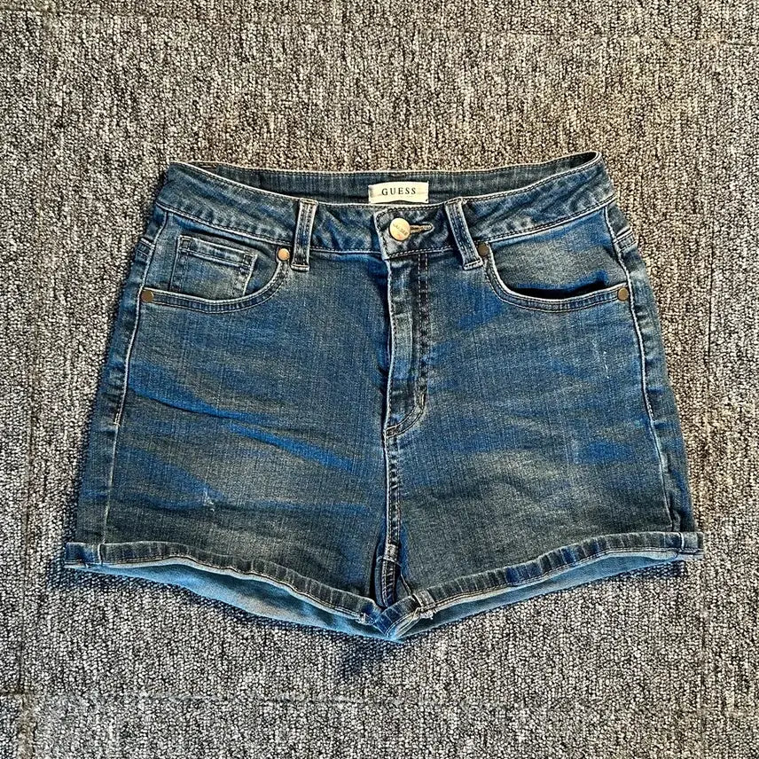 [BUNJANG] Guess Patch Logo Denim Shorts / 게스 패치로고 데님 숏팬츠