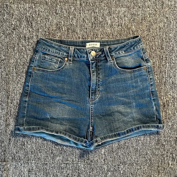 [BUNJANG] Guess Patch Logo Denim Shorts / 게스 패치로고 데님 숏팬츠