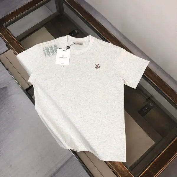 [BUNJANG] Moncler Logo Patch Cotton T-Shirt Grey / 몽클레어 로고 패치 코튼 티셔츠 그레이