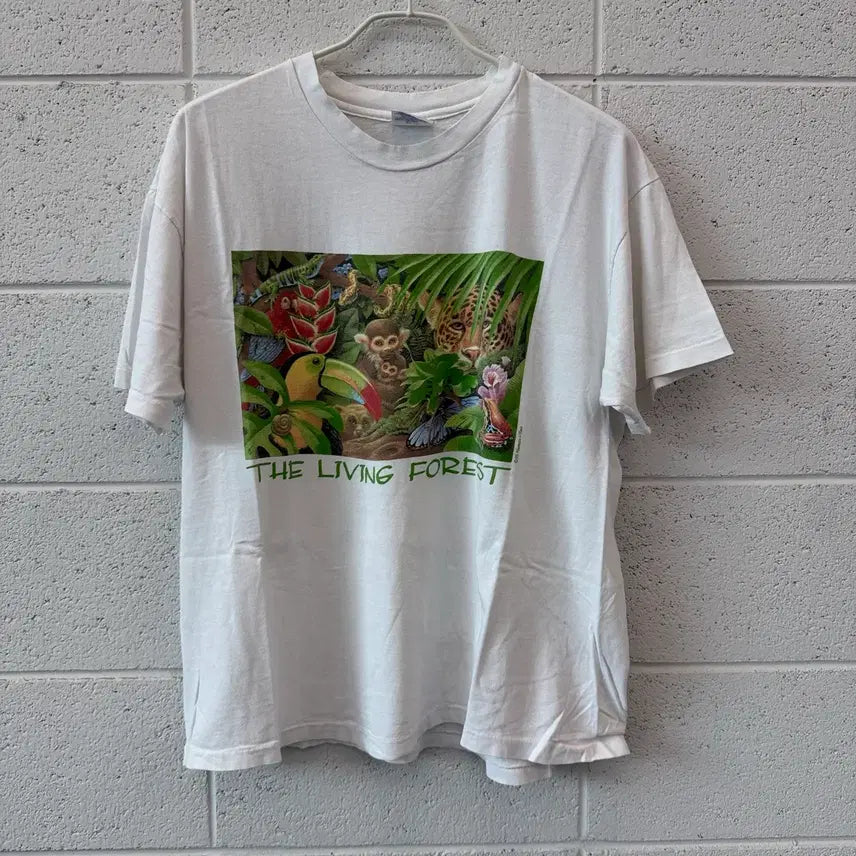 [BUNJANG] 90s Vintage Single Stitch Tshirt 'The Living Forest' / 90s Vintage Single Stitch Tshirt