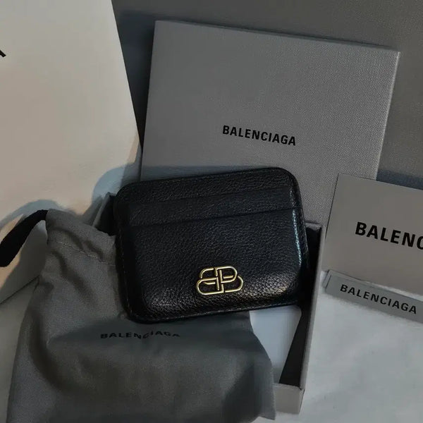 [BUNJANG] Balenciaga BB Logo Card Holder Black / [발렌시아가] BB로고 카드지갑 블랙(풀구성)