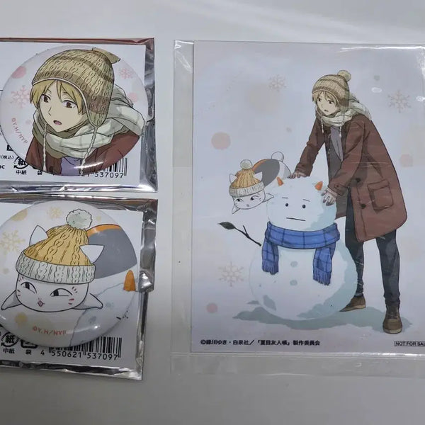 [BUNJANG] Natsume's Book of Friends Winter Can Badge - Natsume & Nyanko-sensei / 나츠메우인장 겨울 캔뱃지 나츠메