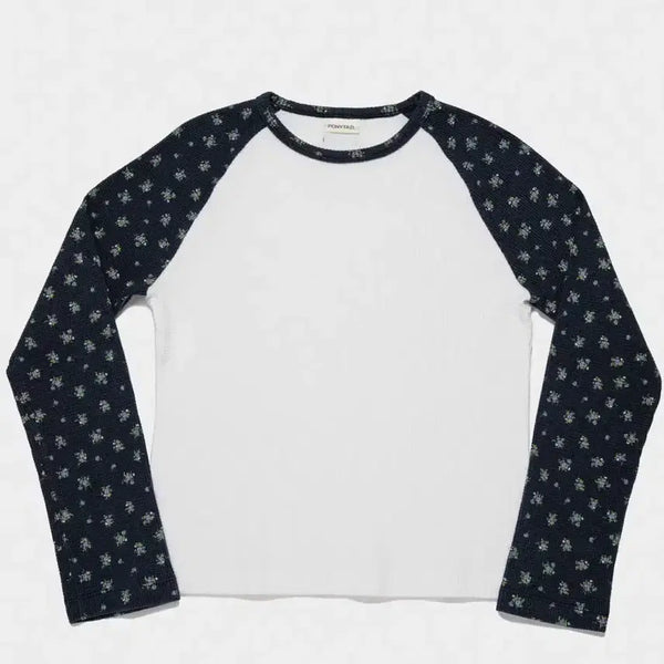 [BUNJANG] Joy Waffle Raglan T-Shirt / 포니테일 조이 와플 래글런 티셔츠